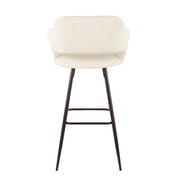LumiSource Margarite 29in Barstool Set of 2 | Contemporary Black Metal and Cream PU | Kitchen Island & Dining Room | Model B30-MARGBK-CR2
