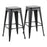 LumiSource Oregon Barstool, Set of 2 in Black Steel/Black Wood - B30-OREGONBKBK2