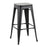 LumiSource Oregon Barstool, Set of 2 in Black Steel/Black Wood