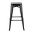 LumiSource Oregon Barstool, Set of 2 in Black Steel/Black Wood