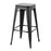 LumiSource Oregon Barstool, Set of 2 in Black Steel/Black Wood