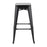 LumiSource Oregon Barstool, Set of 2 in Black Steel/Black Wood