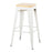 LumiSource Oregon Barstool, Set of 2, White Steel/Natural Wood