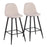 LumiSource Pebble Barstool, Set of 2 in Black Metal/Beige Fabric - B30-PEBBKBG2