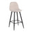 LumiSource Pebble Barstool, Set of 2 in Black Metal/Beige Fabric
