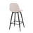 LumiSource Pebble Barstool, Set of 2 in Black Metal/Beige Fabric