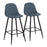 LumiSource Pebble Barstool, Set of 2 in Black Metal/Blue Fabric - B30-PEBBKBU2