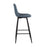 LumiSource Pebble Barstool, Set of 2 in Black Metal/Blue Fabric