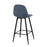 LumiSource Pebble Barstool, Set of 2 in Black Metal/Blue Fabric
