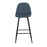 LumiSource Pebble Barstool, Set of 2 in Black Metal/Blue Fabric
