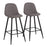 LumiSource Pebble Barstool, Set of 2, Black/Charcoal Fabric - B30-PEBBKCHAR2