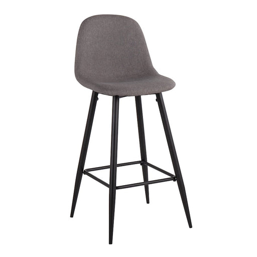 LumiSource Pebble Barstool, Set of 2, Black/Charcoal Fabric