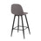 LumiSource Pebble Barstool, Set of 2, Black/Charcoal Fabric