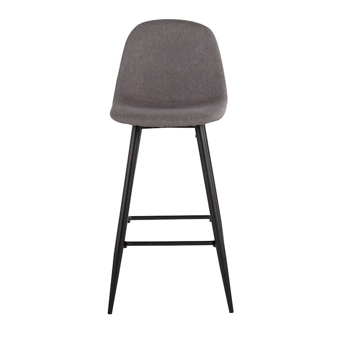 LumiSource Pebble Barstool, Set of 2, Black/Charcoal Fabric