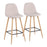 LumiSource Pebble Barstool, Set of 2, Natural Metal/Beige Fabric - B30-PEBNABG2