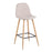 LumiSource Pebble Barstool, Set of 2, Natural Metal/Beige Fabric