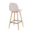 LumiSource Pebble Barstool, Set of 2, Natural Metal/Beige Fabric