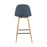 LumiSource Pebble Barstool, Set of 2 in Natural Metal/Blue Fabric