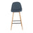 LumiSource Pebble Barstool, Set of 2 in Natural Metal/Blue Fabric