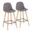 LumiSource Pebble Barstool, Set of 2, Natural/Charcoal Fabric - B30-PEBNACHAR2