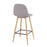 LumiSource Pebble Barstool, Set of 2, Natural/Light Grey Fabric