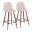 LumiSource Pebble Barstool, Set of 2 in Walnut Metal/Beige Fabric - B30-PEBWLBG2