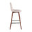LumiSource Pebble Barstool, Set of 2 in Walnut Metal/Beige Fabric