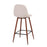 LumiSource Pebble Barstool, Set of 2 in Walnut Metal/Beige Fabric