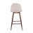 LumiSource Pebble Barstool, Set of 2 in Walnut Metal/Beige Fabric