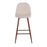 LumiSource Pebble Barstool, Set of 2 in Walnut Metal/Beige Fabric