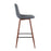 LumiSource Pebble Barstool, Set of 2, Walnut Metal/Blue Fabric