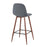 LumiSource Pebble Barstool, Set of 2, Walnut Metal/Blue Fabric