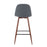 LumiSource Pebble Barstool, Set of 2, Walnut Metal/Blue Fabric