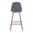 LumiSource Pebble Barstool, Set of 2, Walnut Metal/Blue Fabric