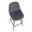 LumiSource Pebble Barstool, Set of 2, Walnut Metal/Blue Fabric