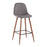 LumiSource Pebble Barstool, Set of 2, Walnut Metal/Charcoal