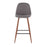 LumiSource Pebble Barstool, Set of 2, Walnut Metal/Charcoal