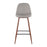 LumiSource Pebble Barstool, Set of 2, Walnut Metal/Light Grey