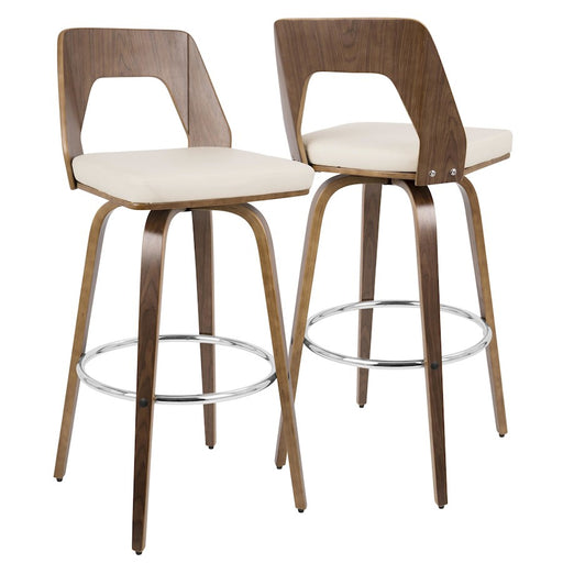 LumiSource Trilogy 30" Barstool, Set/2, WAL/CR/CH