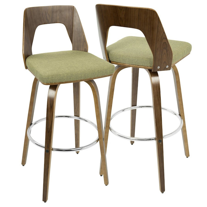 LumiSource Trilogy 30" Barstool, Set/2, WAL/GR/CH