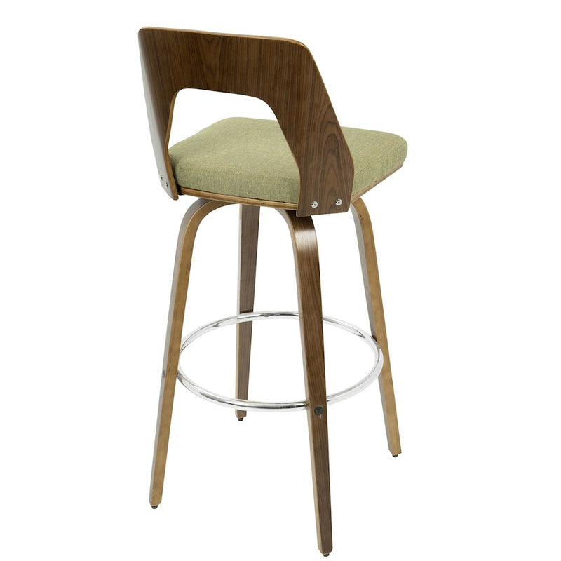 LumiSource Trilogy 30" Barstool, Set/2, WAL/GR/CH