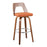 LumiSource Trilogy 30" Barstool, Set of 2, Walnut/Orange/Chrome