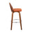 LumiSource Trilogy 30" Barstool, Set of 2, Walnut/Orange/Chrome
