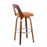 LumiSource Trilogy 30" Barstool, Set of 2, Walnut/Orange/Chrome