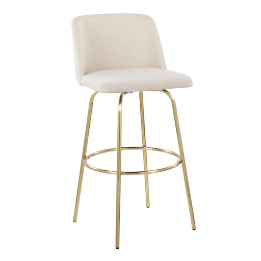 LumiSource Toriano 30" Barstool, Set/2, CR Noise/Gold