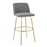 LumiSource Toriano 30" Barstool, Set/2, Grey Noise/Gold