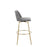 LumiSource Toriano 30" Barstool, Set/2, Grey Noise/Gold