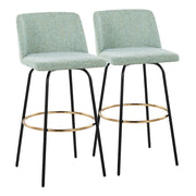 LumiSource Toriano 30" Barstool, Set/2, GR/BK/Gold - B30-TRNO-CLARZG2BKLGN2