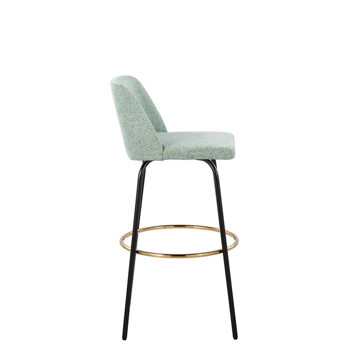 LumiSource Toriano 30" Barstool, Set/2, GR/BK/Gold