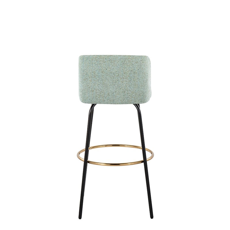 LumiSource Toriano 30" Barstool, Set/2, GR/BK/Gold